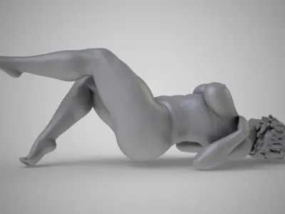Sexy Woman Lying On Floor 3D print model