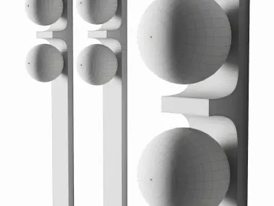 Asymmetrical Travertine Wall light Low-poly 3D model