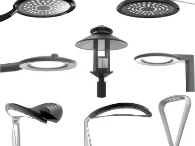 Exterior street lighting pack 3D model