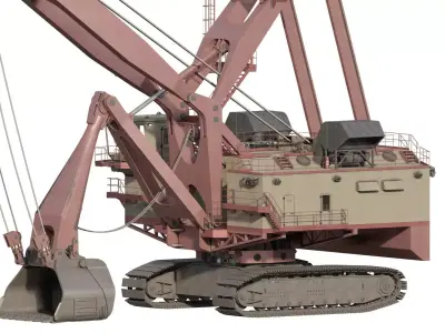 Mining rope shovel excavator 3D model