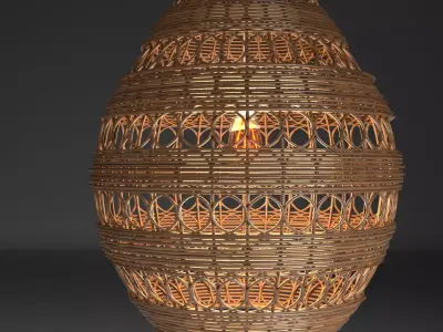 LAMPARA COLGANTE HECHA DE MATERIAL DE MIMBRE Free 3D model