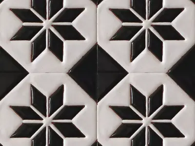 Black and White Star Tiles Texture