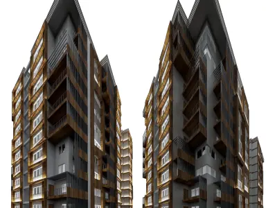 Residential Building 3D model 10