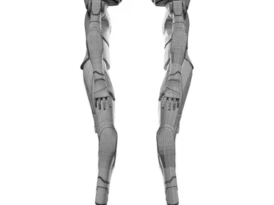 Futuristic Humanoid Robot Low-poly 3D model
