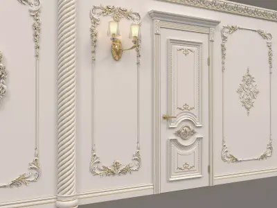 Wall Molding in Classic French style 19 3D model