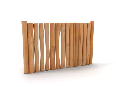 Natural Wood Log Barrier model pack Low-poly 3D model