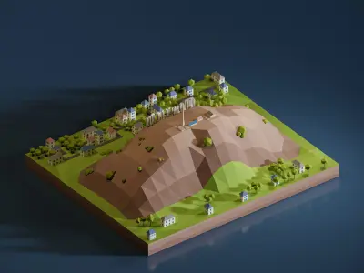 Hollywood  Low-poly 3D model