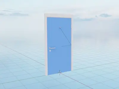 Door with a handle Free low-poly 3D model