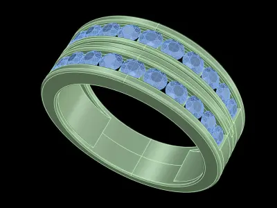 light weight  Yellow gold diamond rings-PR-450-DIA 3D print model