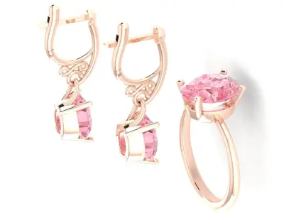 Ring boutique Oval set 3D print model