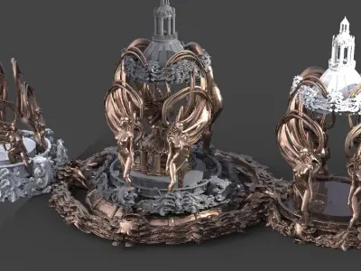 Art Deco Victorian fantasy architecture collection 3D model