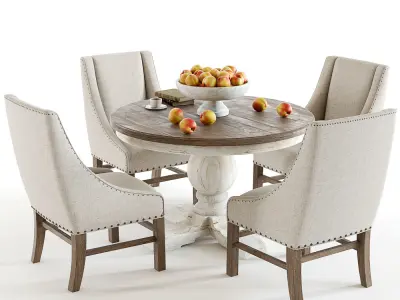 Curations Limited - Trestle Vintage light table set 3D model