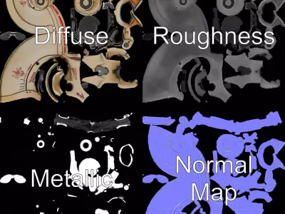 Futuristic Combat Helmet model pack Low-poly 3D model