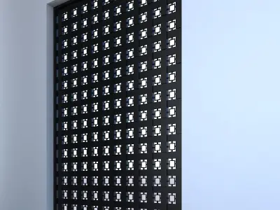 3d screen window with grid pattern Low-poly 3D model