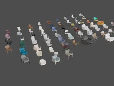 Assets Chairs Model 3D Free low-poly 3D model