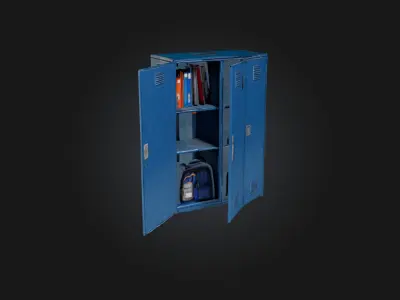 Realistic School Locker Model Low-poly 3D model