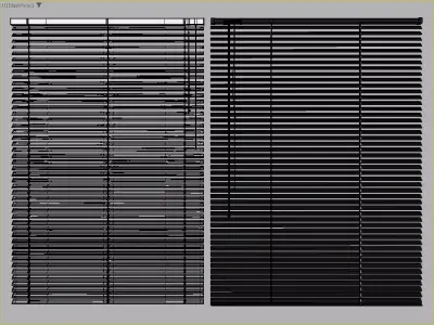 Black and White Aluminum Venetian Blinds for Windows 3D model
