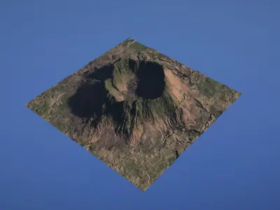 Landscape Environment Volcano Snow 37 Low-poly 3D model