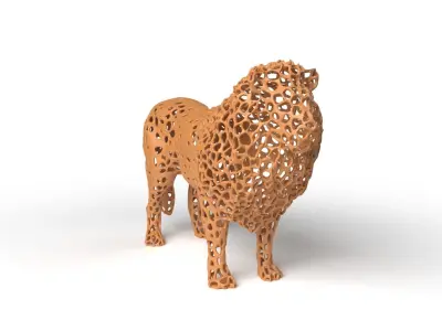 Lion Voronoi Low-poly 3D model