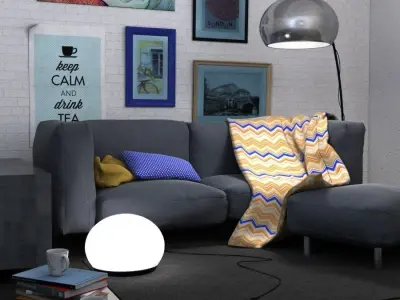 Picture frames and paintings - wall setup 3D model