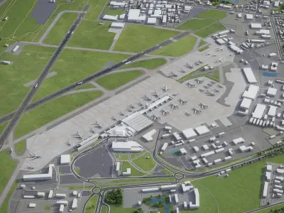 Warsaw - Chopin Airport - WAW Low-poly 3D model