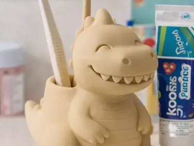 Dinosaur Toothbrush Holder 3d printable stl 3D print model