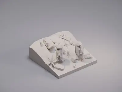 Easter Island Low-poly 3D model