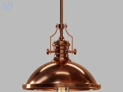 light-08 industrial pendant light with copper finish 3D model