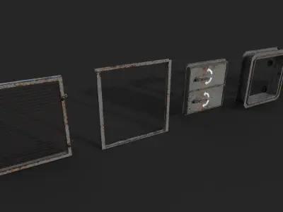 Hermetic Windows Low-poly 3D model