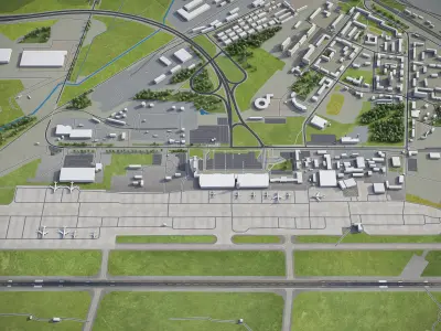 Yekaterinburg Koltsovo Airport Low-poly 3D model