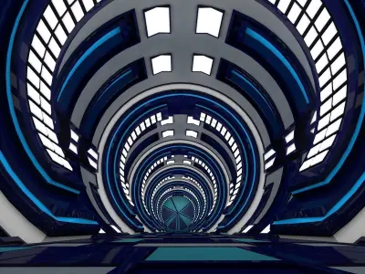 Sci fi corridor interior 3D model buy