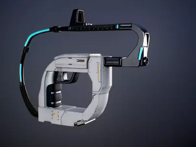 Oval shaped Sci fi blaster Low-poly 3D model