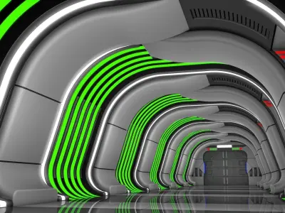 Sci Fi Corridor 3D model 105