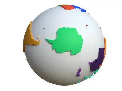 Regions Globe Low-poly 3D model