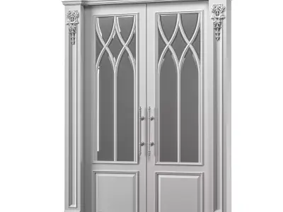 blk wood classcial door art 107 3D model