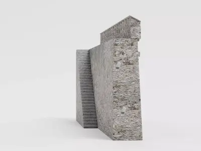 -Medieval Wall- 3D model