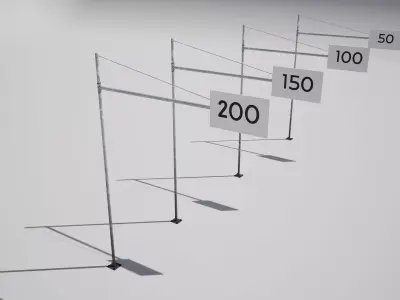 Racetrack Curve Distance Sign  3D model