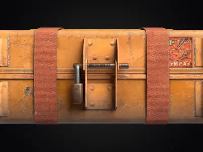 Sci-fi Crate Yellow Low-poly 3D model