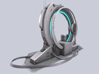 Sci fi portal Low-poly 3D model