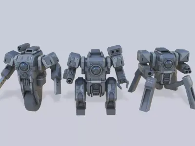Scifi Mini bot collection 3D Model Pack