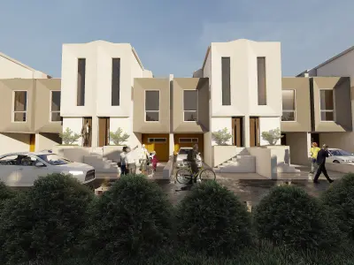 Modern House Design 5 5x17m 2 Floors Sketchup only 3D model