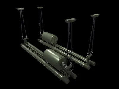 Industrial Fluorescent Light Low-poly 3D model