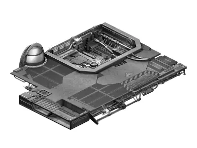 Spaceship - indoor - floor 01 3D model