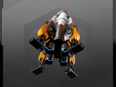 SF Colony Rocket CF4 Low-poly 3D model