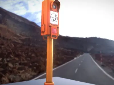 Emergency Call Box Low-poly 3D model