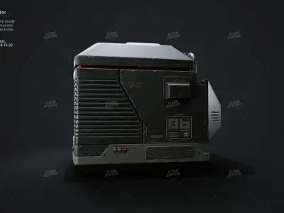 Cyberpunk Monitor Prop Low Poly PBR UE Textures Low-poly 3D model