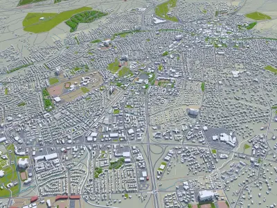 Santa Fe New Mexico USA 50km Low-poly 3D model