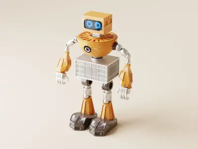 Robot V13 Low-poly 3D model