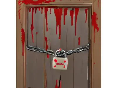 Bloody Chained Horror Door Low-poly 3D model