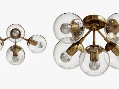 CEILING LIGHT MODO 5 BRASS COLOR DESIGNED 3D model